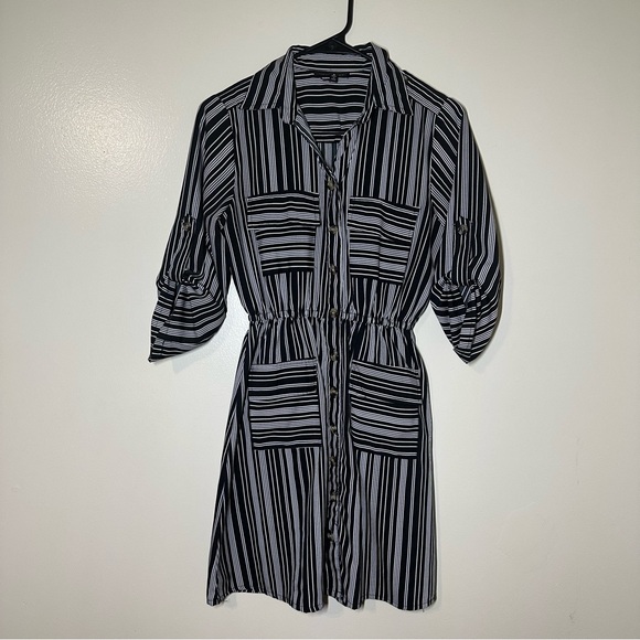 GLO jeans Dresses & Skirts - New Glory‎ Striped Dress Size Small Black and White